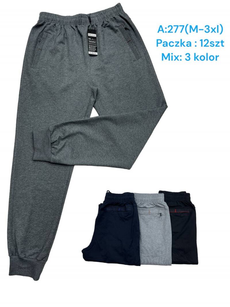 Spodnie dresowe meskie Roz M-3XL, Mix 3 Kolor Paczka 12 szt